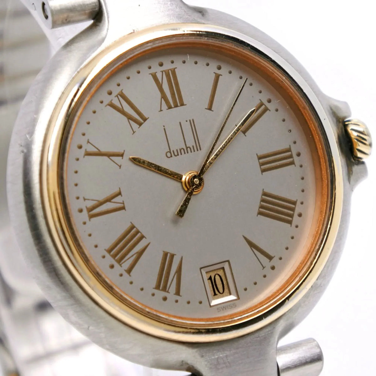 Pre-Owned Dunhill Millennium Watch Stainless Steel Swiss Made Silver Quartz Analog Display Gray Dial Boys (Fair)