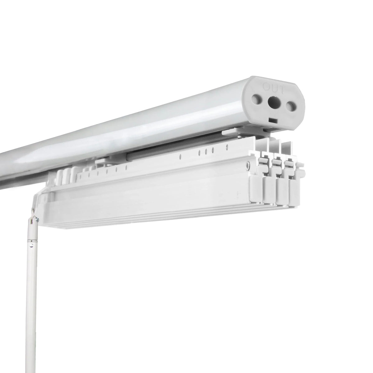 InStyleDesign  4-Panel Single Rail Panel Track Extendable 48"-88"W x 94"H, Panel width 23.5", Pier White, Charc - 88"W x 94"H White Track