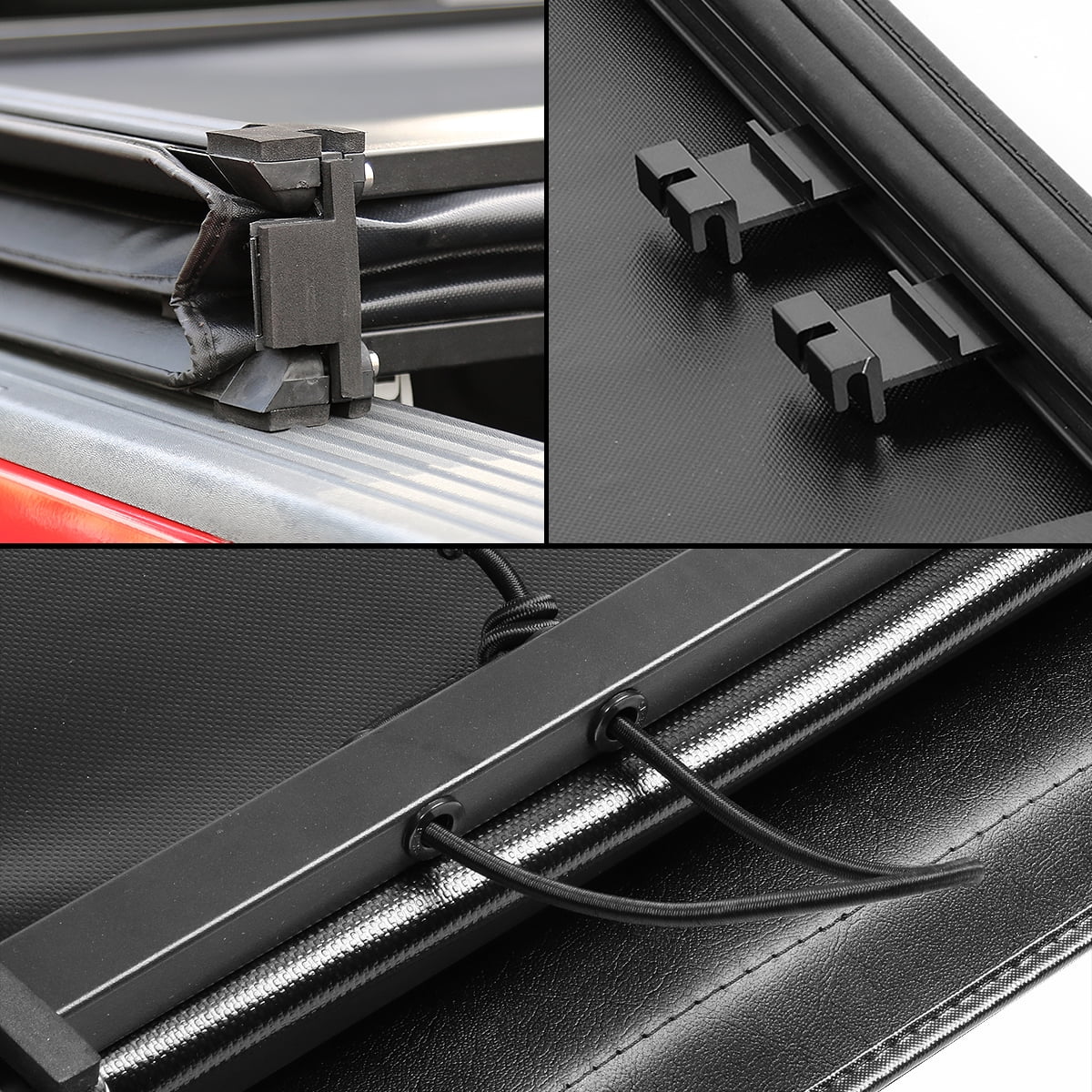 Motoring --060 for 2016 to 2019 Toyota Tacoma 6' Bed Fleetside Adjustable Tri-Fold Soft Top Trunk Tonneau Cover 17 18