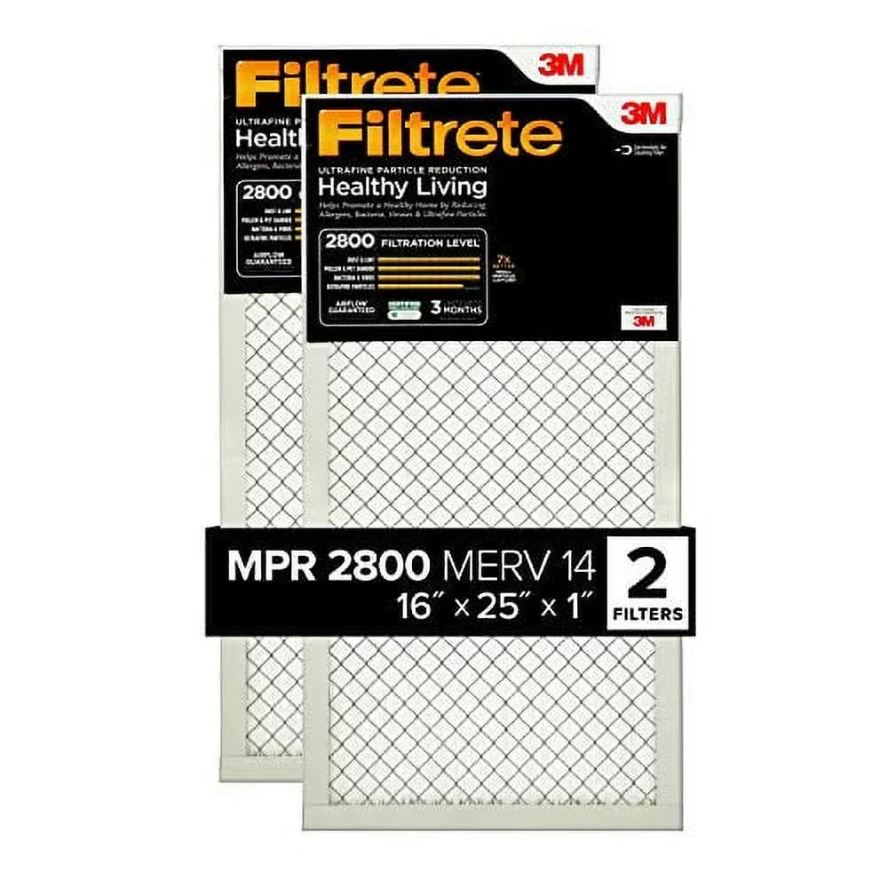 Filtrate Ultrafine Particle Reduction  Furnace Air Filter,  2800, 16 x 25 x 1-Inches, 2-Pack