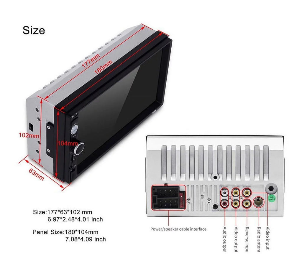 Polarlander Double Din Car Stereo Car Audio 7-inch  Touch Screen Car radio Player Bluetooth with Multimedia     MP5/4/3 Mirror Link Function