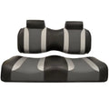 MadJax Tsunami Golf Cart Front Seat Cushions for Yamaha G29/Drive and Drive2 (2007- up) - Black/Liquid Silver Rush/Lagoon Grey