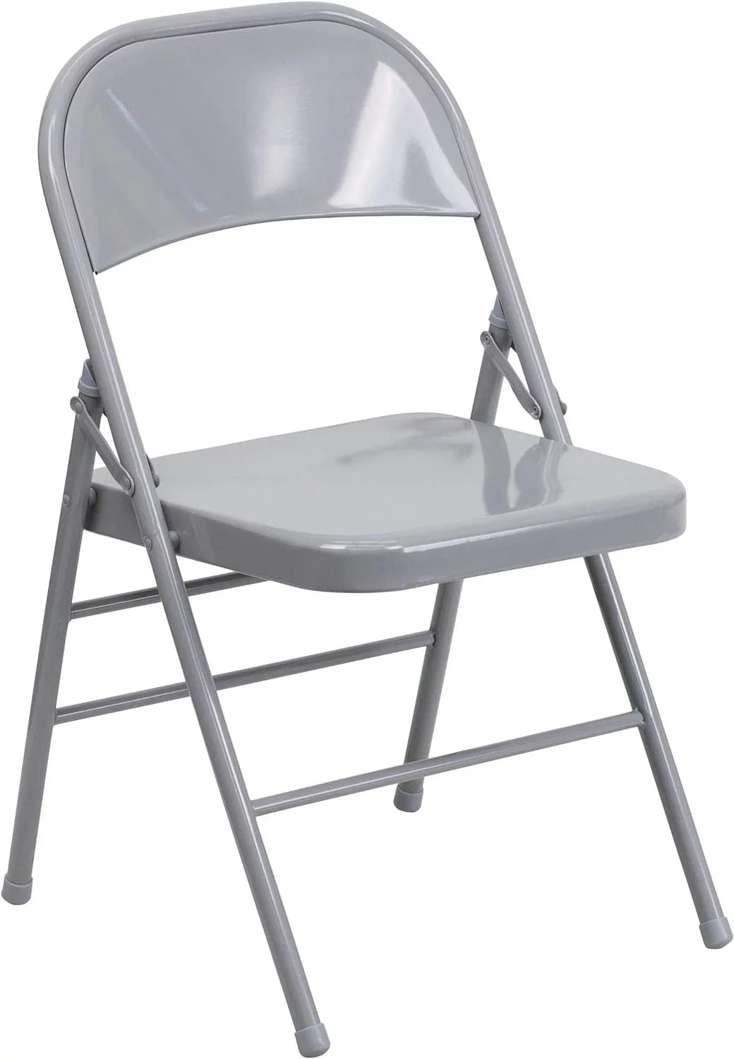 Series Triple Braced & Double Hinged Gray Metal Folding Chair