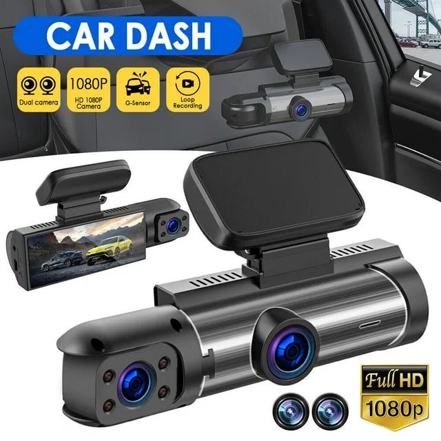 Xhy Car Dash Cam Dual Lens 1080P   Front or Inside Video Camera Driving Recorder Night Vision G-Sensor, Motion Detection
