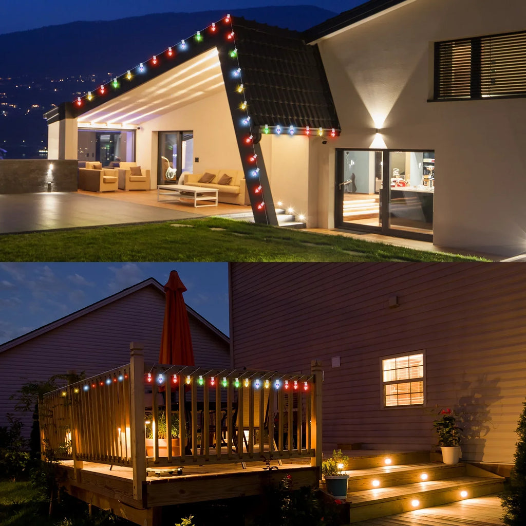 Eva's Light C9 Christmas Lights Outdoor, 23ft 20 Bulbs Color Changing  String Lights Waterproof