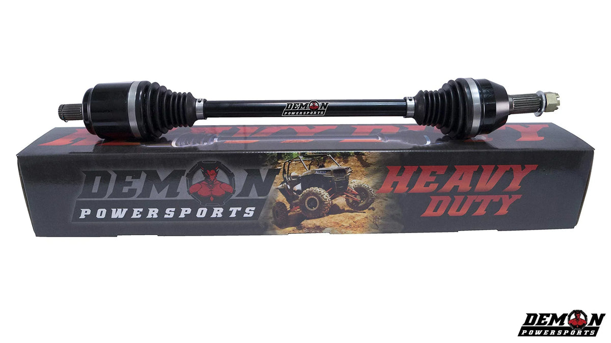 Demon Powersports Front Left Heavy Duty Axle (2016-23) Can Am Defender HD5/HD8/HD10/Max, Made of 4340 Chromoly Steel, Dual Heat Treated High Strength, Gives Wider Angles & in Molybdenum Grease