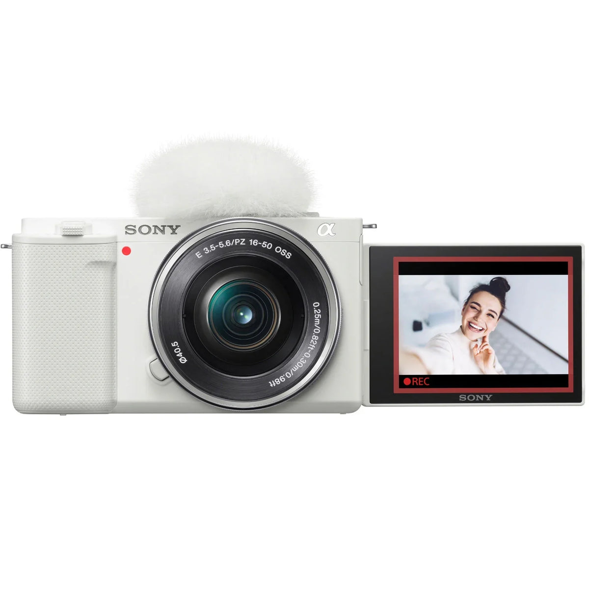 Sony -E10 Mirrorless Alpha -C Vlog Camera 2 Lens Kit 16-50mm + 55-210mm -E10L/W White Bundle with Deco Gear Case + Filter Set + Wide Angle & Telephoto Lenses + Extra Battery & Accessories