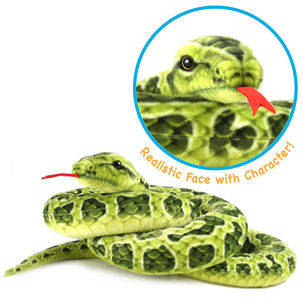 Gustavo the Green Anaconda | 100 Inch Stuffed Animal Plush Snake | by Tiger Tale Toys