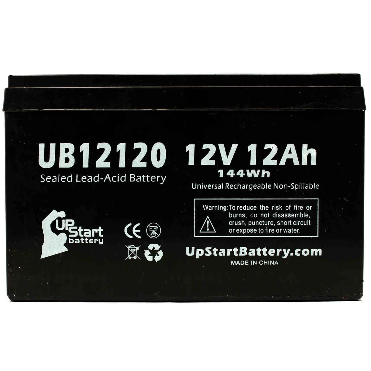 3x Pack - - SeaScooter  Battery Replacement - UB12120 Universal Sealed Lead Acid Battery (12V, 12Ah, 12000mAh, F1 Terminal, , ) - Includes 6 F1 to F2 Terminal Adapters