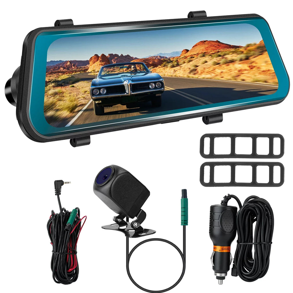 iNova  1080P Car  Dash Camera 9.66In Vehicle Driving Recorder with G Sensor Parking Monitoring Seamless Recording