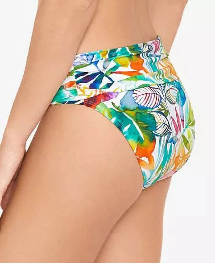 Tropical Caribbean Wide Banded Shirred Hipster Bottoms Multicolored 8