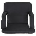 Stadium Seat Chair Reclining Bleachers W/Padded Cushion - 6 Reclining Positions, Black