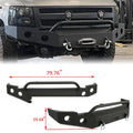 Front Bumper W/ D-Rings for 2007-2013 Chevy Silverado 1500 Push Bar 3-Piece Modular 2008 2009 2010 2011 2012 2013