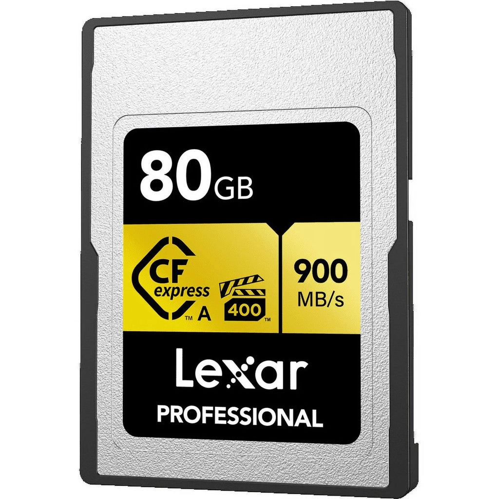Lexar CFexpress Type A Pro Gold R900/W800 Memory Card, 80GB (2-Pack) Bundle with Lexar Professional CFexpress Type A/  3.2 Gen 2x2 Reader