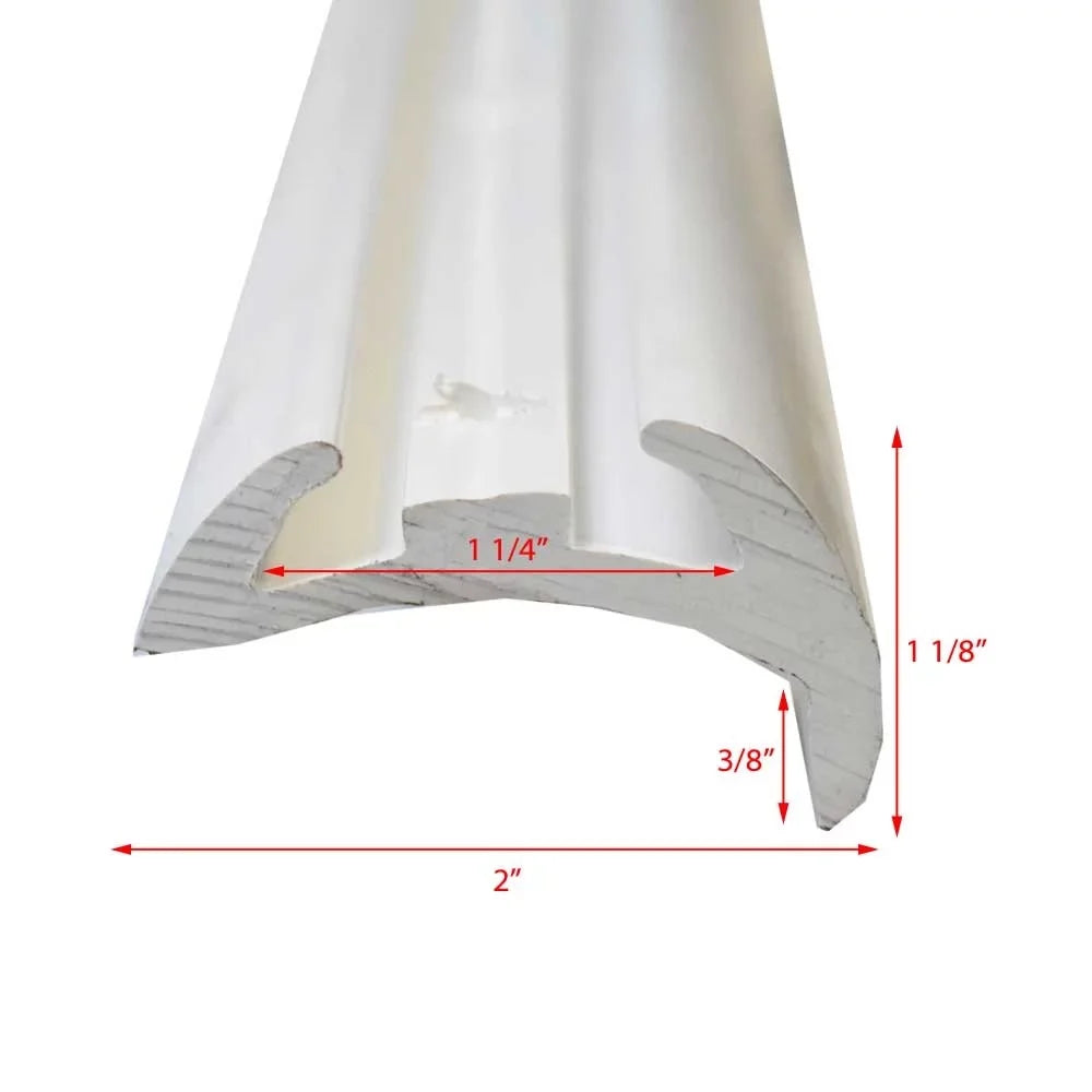 Taco Metals Boat Rub Rail V21-9677 | 2 x 1 1/8 Rigid White (26 )