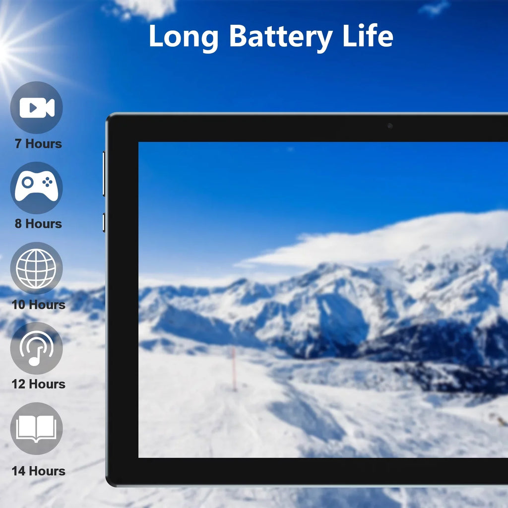 Coopers 2 in 1 Tablet, 10 inch Android 11 Tablet with Keyboard 4GB+64GB+512GB Expandable Dual Camera, WiFi, Bluetooth, Long   Battery Life, Google Certified Tablet