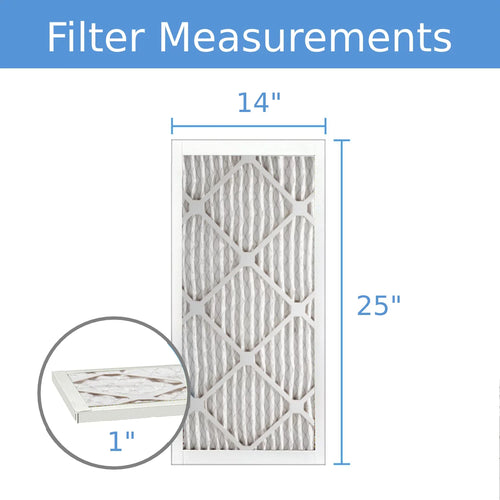 14x25x1, Purolator Hi-E 40 Extended Surface Pleated Air Filter, Mechanical  8, (6 Pack)