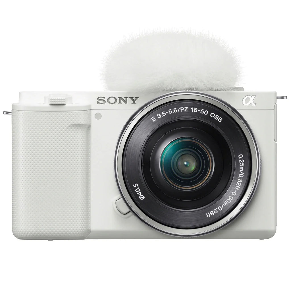 Sony -E10 Mirrorless Alpha -C Vlog Camera 2 Lens Kit 16-50mm + 55-210mm -E10L/W White Bundle with Deco Gear Case + Filter Set + Wide Angle & Telephoto Lenses + Extra Battery & Accessories