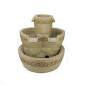 18.25"  Lighted Three Tier Floral Bowl Outdoor Patio Garden Water Fountain