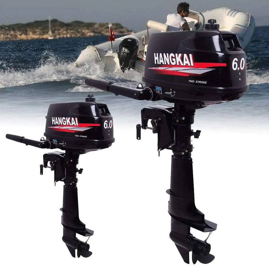 6HP 2-Stroke Outboard Moto Fishing Inflatable Boat Engine Water Cooling  System Durable Cast Aluminum Construction
