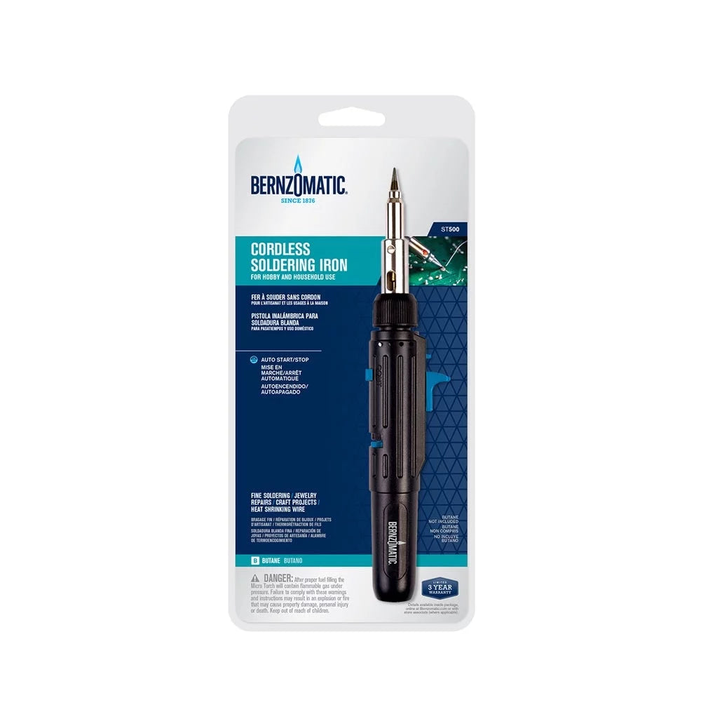Bernzomatic ST500 Cordless Soldering Iron, Black, Each