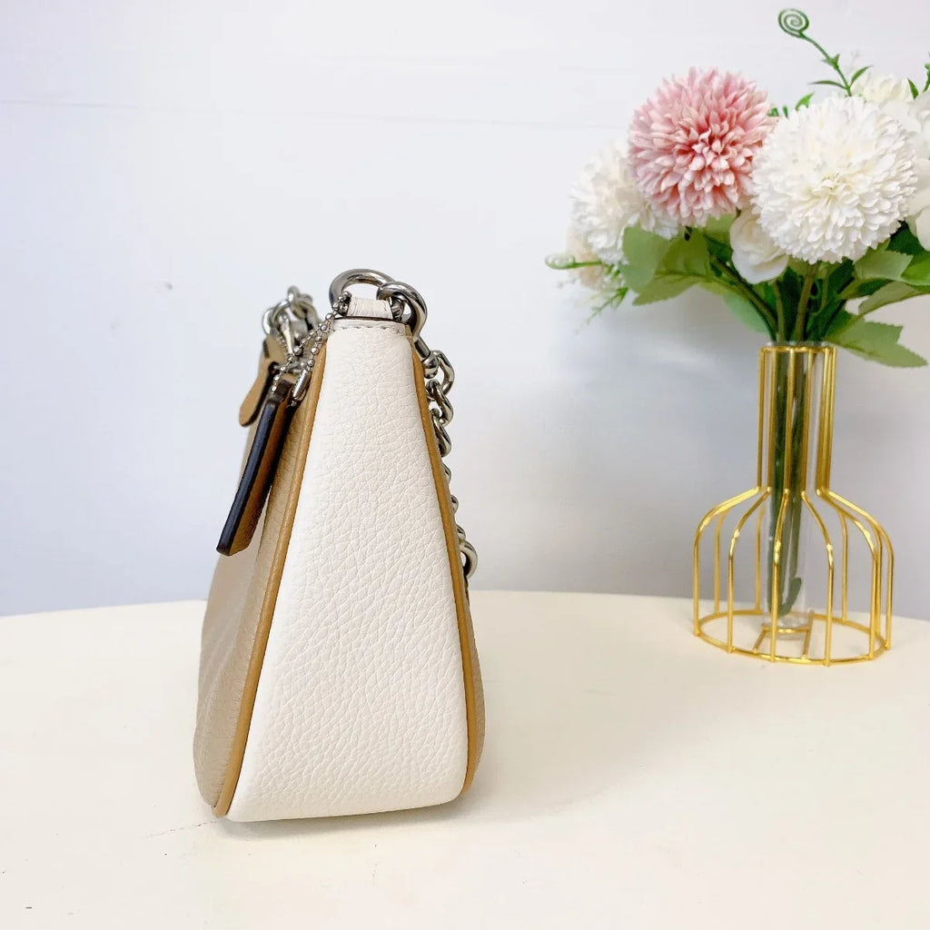 Coach CA173 Teri Shoulder Bag In Colorblock  Silver Sandy Beige Multi