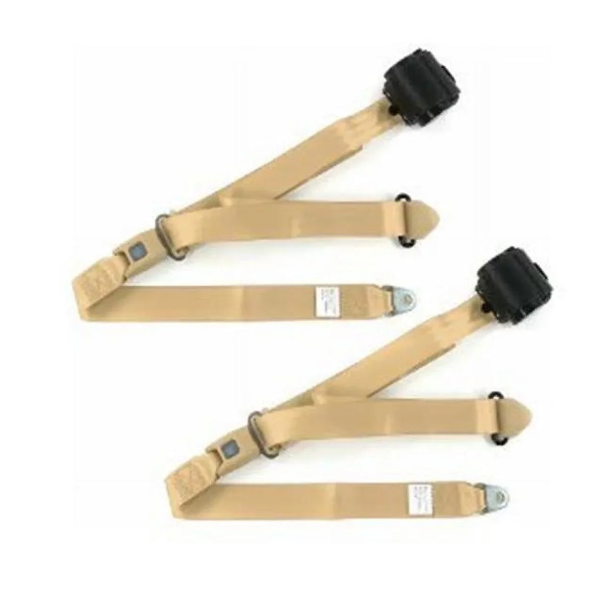 SafeTboy 698563 Airplane 3 Point Tan Retractable Bucket Seat Belt Kit with Bracketry for 1979-1987  Eagle - 2 Belts