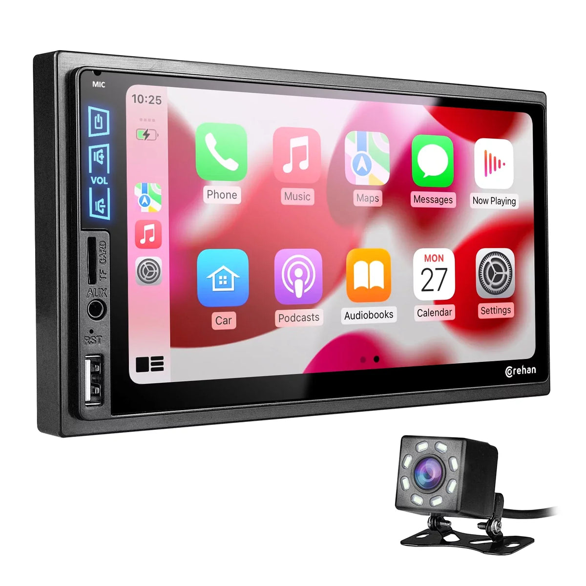 Double Din Car Stereo Bluetooth - Corehan 7 Inch  Touch Screen Car Radio Multimedia Player with Complimentary Backup Camera Compatiable with Apple Carplay, Android Auto, Mirror Link