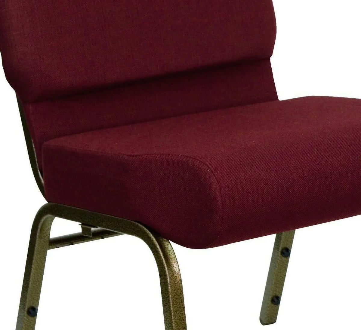Series 21''W Stacking Church Chair In Burgundy Fabric - Vein Frame