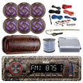 Pyle Marine  Bluetooth MP3   Camo / Radio, 6x 6.5" Waterproof Camouflage  Speakers, Elite Series 4-Channel Amplifier, Stereo Cover, Enrock Antenna, 18-G 50 Ft Wire, Amp Install Kit