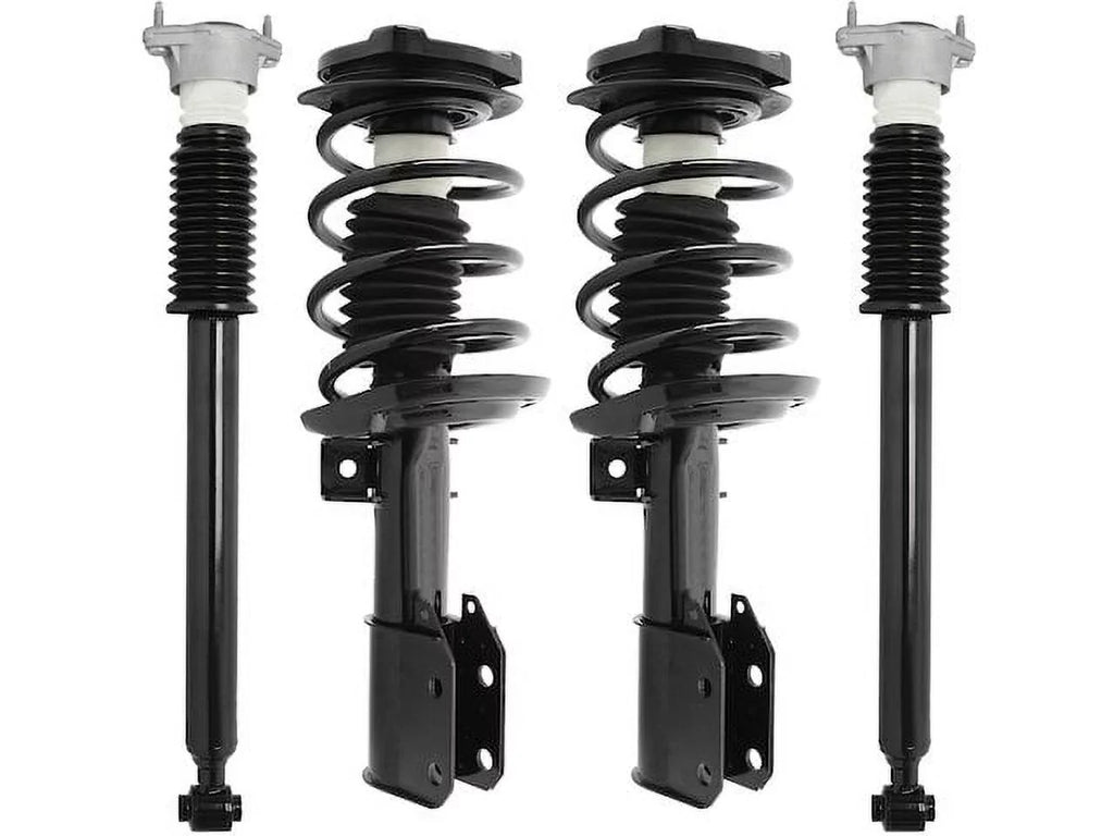 Front and Rear Strut Coil Spring and Shock Absorber Assembly Kit - 4 Piece - Compatible with 2008 - 2014 Mercedes-Benz C300  (without Electronic Suspension) 2009 2010 2011 2012 2013