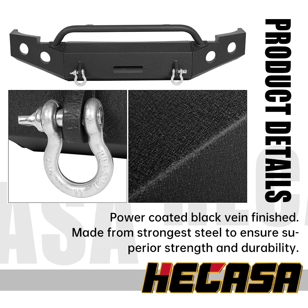 Front Bumper W/ D-Rings for 2007-2013 Chevy Silverado 1500 Push Bar 3-Piece Modular 2008 2009 2010 2011 2012 2013
