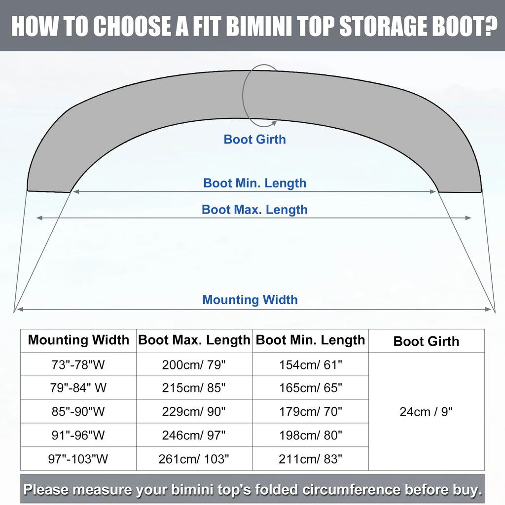 Unique Bargains Boat Bimini Top Storage Boot Cover 600D Polyester Canvas Beige 91"-96" Width Universal for 3 Bow 4 Bow