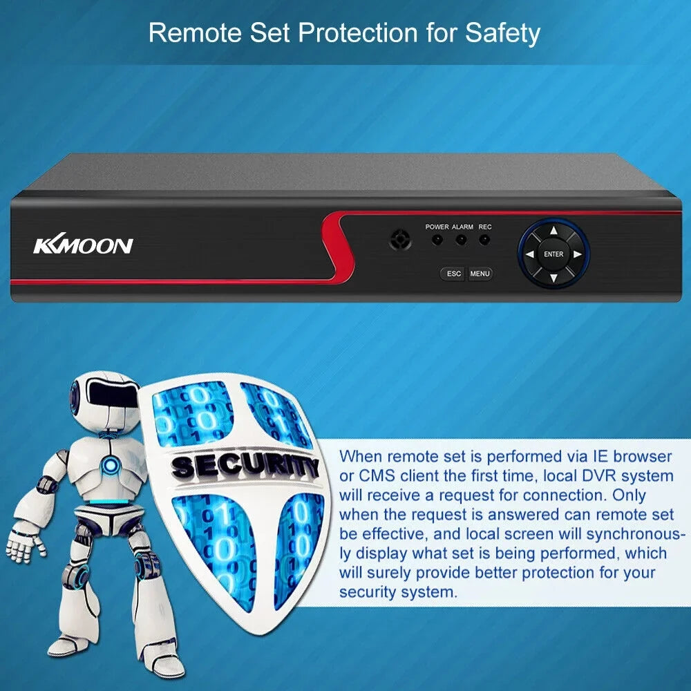 KKmoon  Video Recorder & 8 Cameras Set Recording System 16CH 1080P Full High Definition / /Analog///   Digital Video Recorder  P2P Remote Phone Monitoring for Home