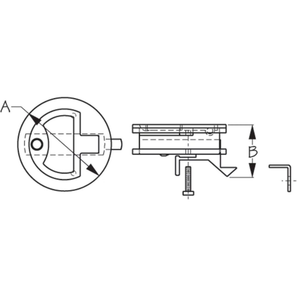 Sea-Dog Line T-Handle Slam Latch, Investment Cast 316 Stainless, 1/8" Fastener, 2" Diameter