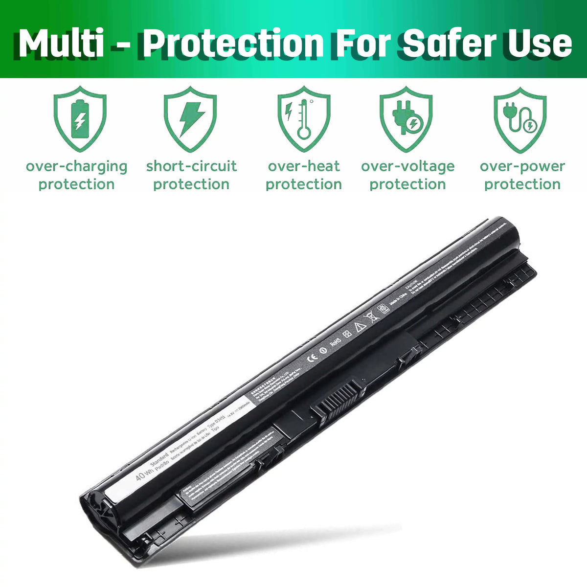 New M5Y1K Battery for Dell Inspiron 3451 3551 5558 5758 Inspiron 14 15 3000 Vostro 3458 3558 Series[14.8V 2800mah]