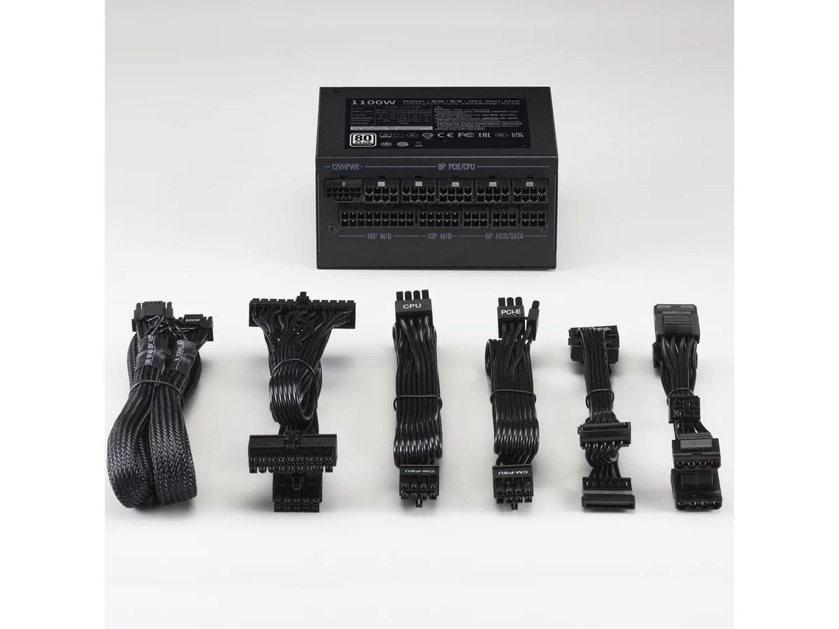 Cooler Master V1100  Platinum Fully Modular, Fully ATX3.0, 1100W , 80+ Platinum Efficiency,  Bracket Included,  Form Factor (-B001--)