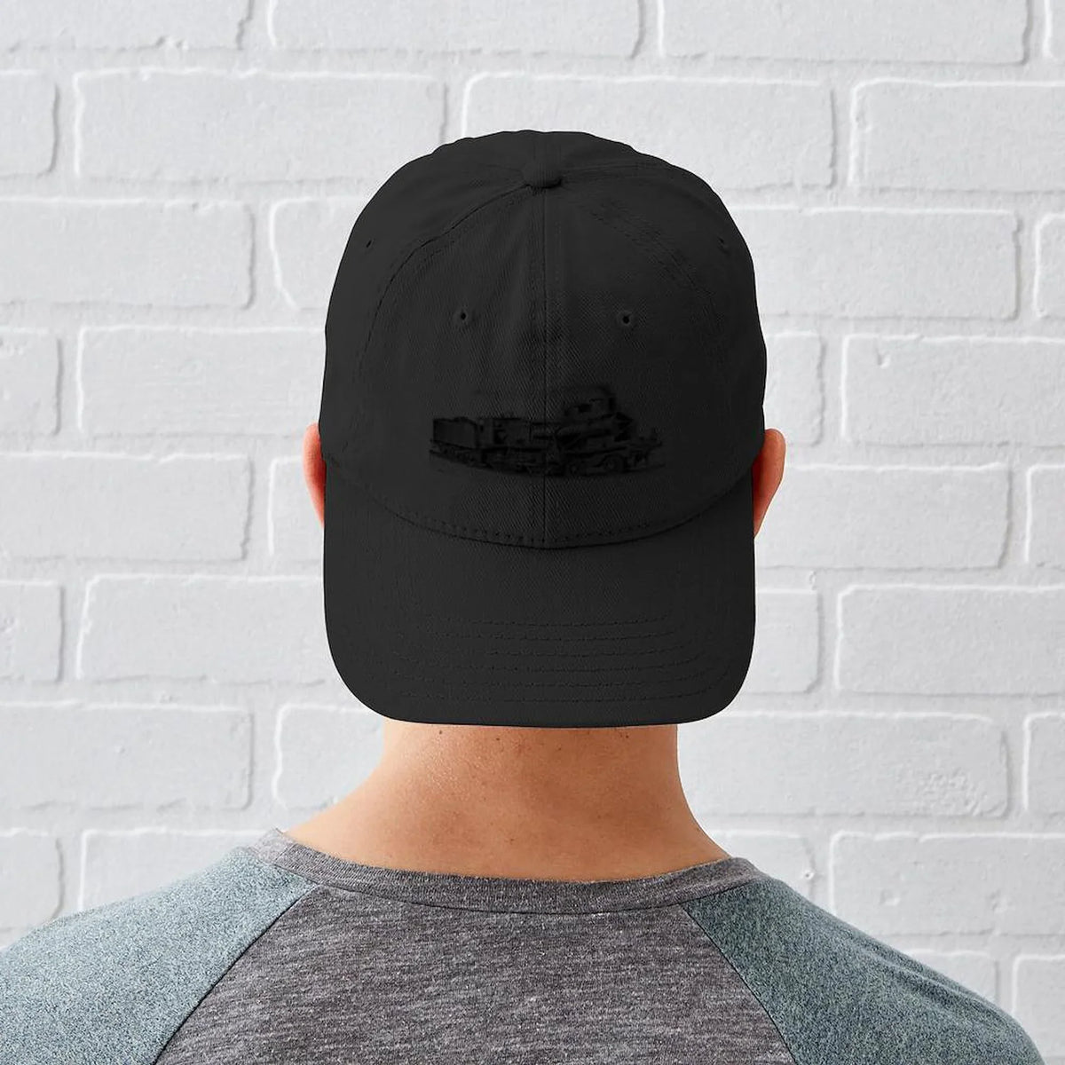 CafePress -   Black Cap - Printed Adjustable Cotton Canvas Black Baseball Hat