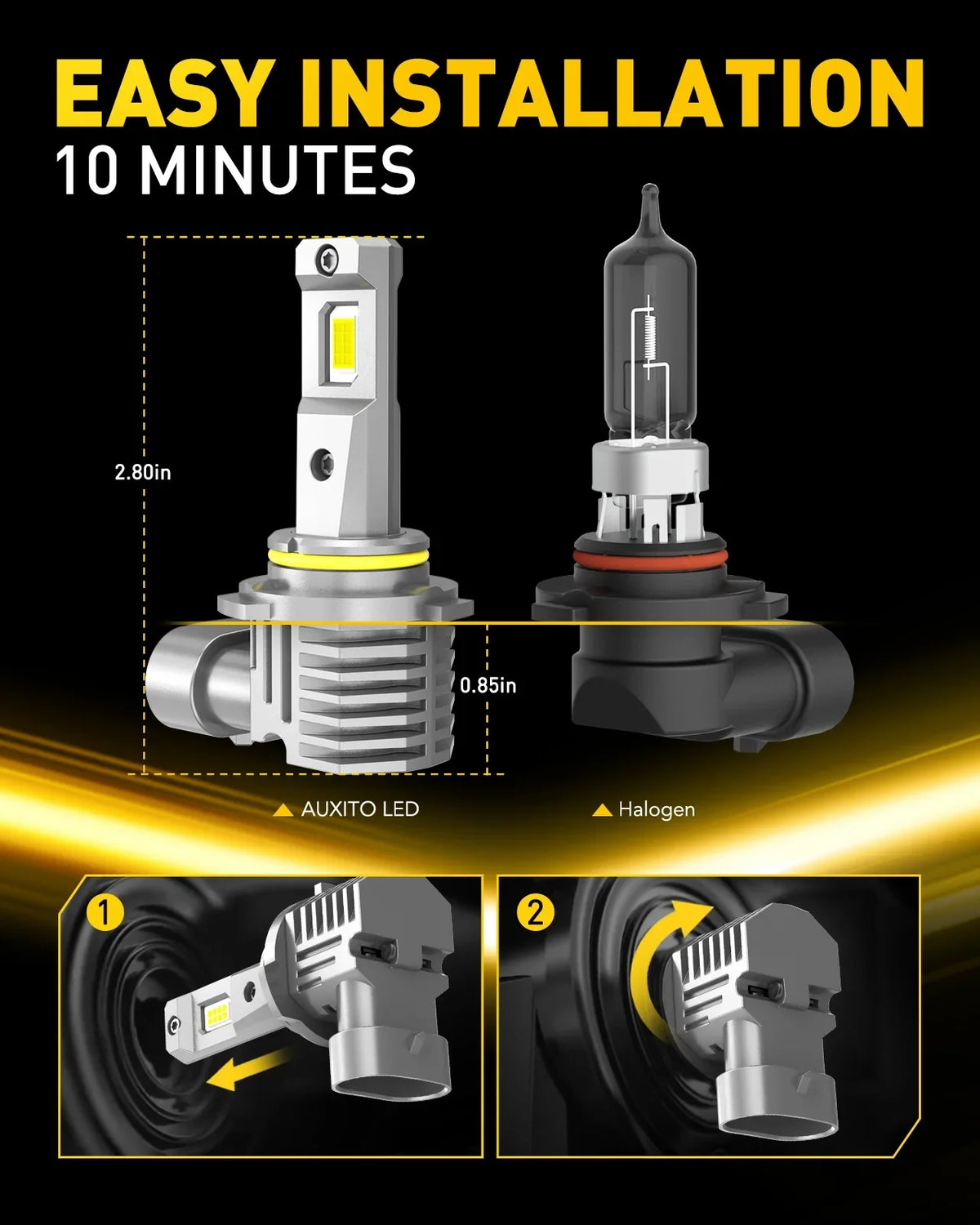2024 Upgraded 9005 9006 Combo Led Headlight Kit, 800% Super Bright, 6500K White Wireless 9005 9006  Headlight Bulbs with Fan, Pack of 4