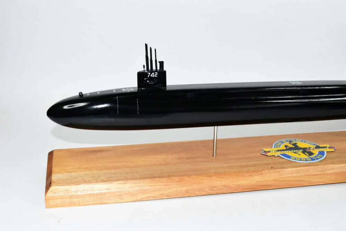 Wyoming -742 Submarine Model (Black Hull),Navy,Scale Model,Mahogany,20 inch,Ohio Class