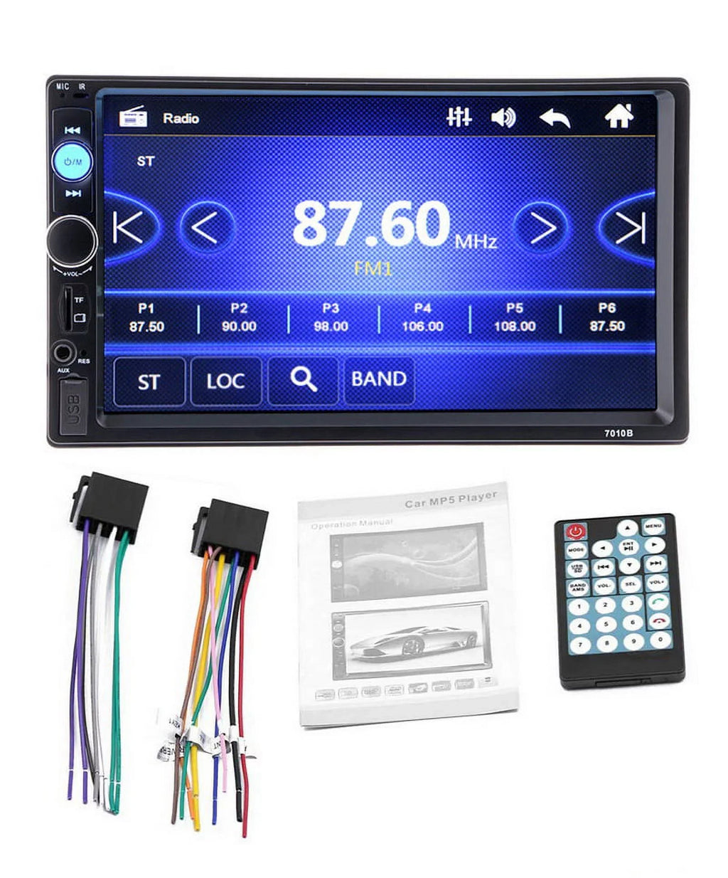 Polarlander Double Din Car Stereo Car Audio 7-inch  Touch Screen Car radio Player Bluetooth with Multimedia     MP5/4/3 Mirror Link Function