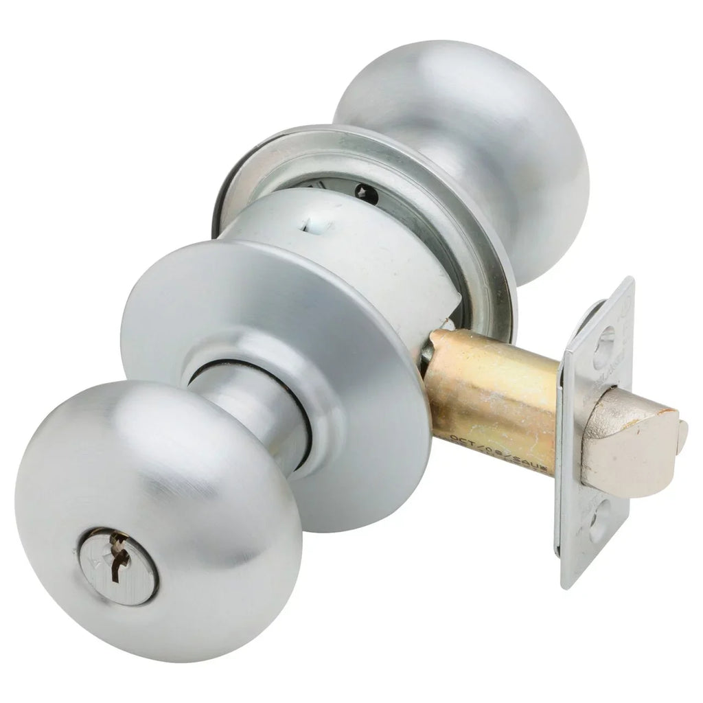 Schlage A53PD  626 Grade 2 Entrance Cylindrical Lock Plymouth Knob Conventional Cylinder Satin Chrome Finish Non-handed
