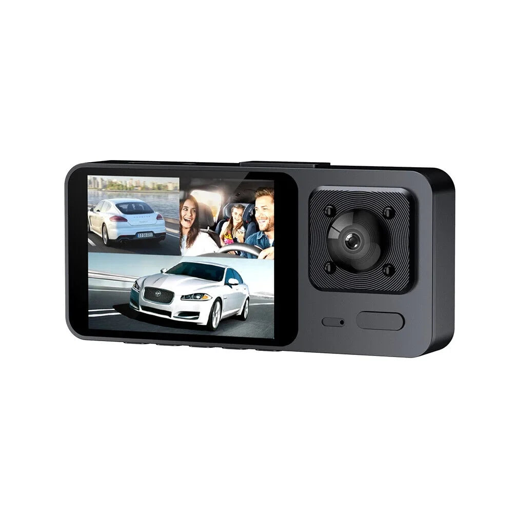 G·  Dual Lens Car Dash Cam Front/Rear/Inside Video Recorder Camera G-sensor